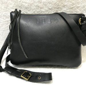 FEED 75 Classic Leather Black Crossbody Handbag